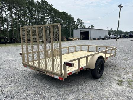 New 2026 Down 2 Earth Trailers 76x12 Utility Trailer, Tube Top Rail, Spring Assist Gate