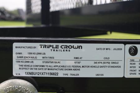 New 2026 6X12 Triple Crown Utility Trailer