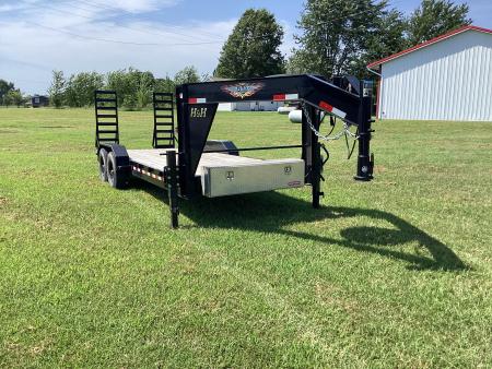 Used 2022 H&H Trailers 18+2 Gooseneck Equipment Trailer, 14 Ply Tires, 14K