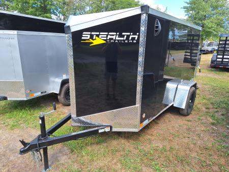 New 2027 Stealth Trailers 5x10 Cargo / Enclosed Trailer W/ Side Door & Ramp Door (Black)