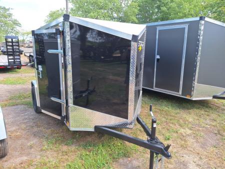New 2027 Stealth Trailers 5x10 Cargo / Enclosed Trailer W/ Side Door & Ramp Door (Black)