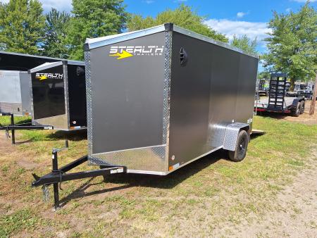 New 2027 Stealth Trailers 6x12 Cargo / Enclosed Trailer W/Ramp Door (Charcoal)