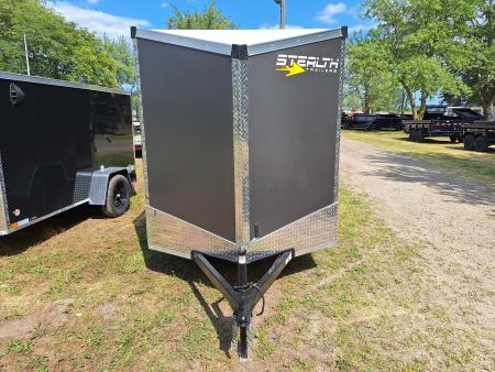 New 2027 Stealth Trailers 6x12 Cargo / Enclosed Trailer W/Ramp Door (Charcoal)