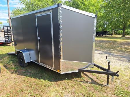 New 2027 Stealth Trailers 6x12 Cargo / Enclosed Trailer W/Ramp Door (Charcoal)