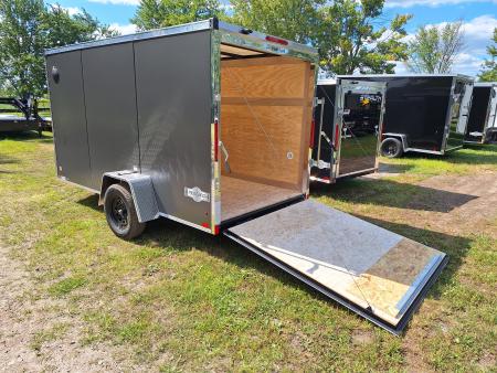 New 2027 Stealth Trailers 6x12 Cargo / Enclosed Trailer W/Ramp Door (Charcoal)