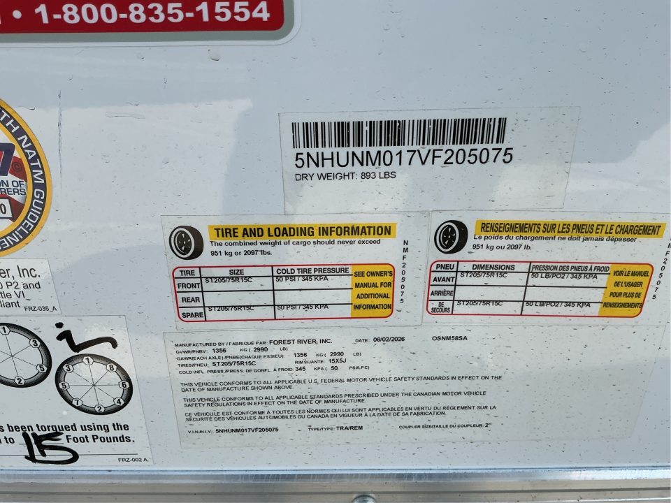 New 2027 Cargo King NM58SA 5FT X 8FT 2990 GVW Cargo / Enclosed Trailer