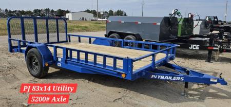 New 2027 PJ Trailers 14' x 83 in. Single 5200# Axle Channel Utility Trailer
