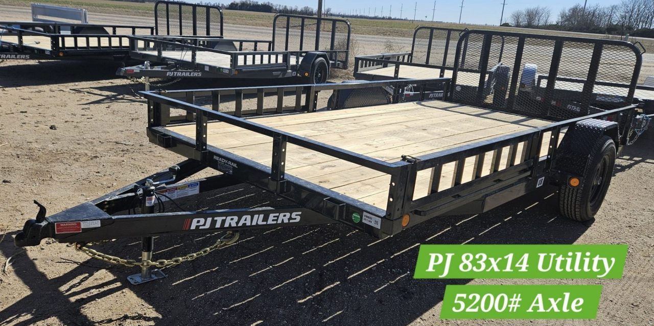 New 2027 PJ Trailers 14' x 83 in. Single 5200# Axle Channel Utility Trailer