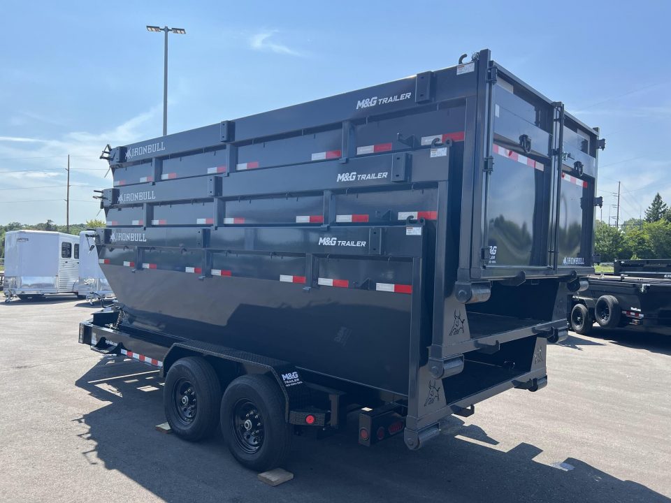 New DBB 83X16 14.9K BUMPER PULL ROLL OFF DUMP TRAILER w/ 3 BINS - BLACK