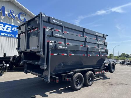 New DBB 83X16 14.9K BUMPER PULL ROLL OFF DUMP TRAILER w/ 3 BINS - BLACK