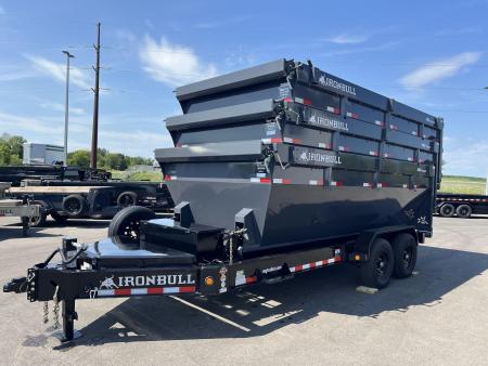New DBB 83X16 14.9K BUMPER PULL ROLL OFF DUMP TRAILER w/ 3 BINS - BLACK