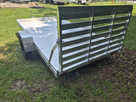 New 2027 Aluma 78x12 Utility, 12" Solid Sides, Straight Tailgate 7812ESA