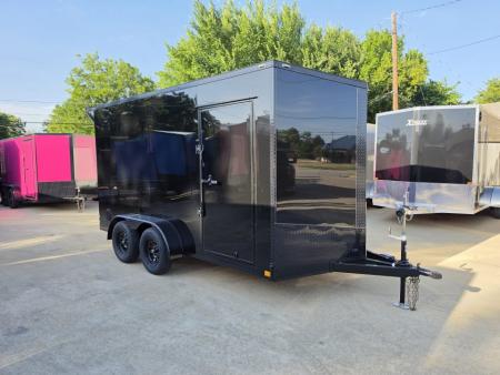 New 2027 New 7x14 TA Screwless Enclosed Trailer | Blackout | Spoiler Package | 7' Interior | .08 Polycor | Dexter Axles | 1192