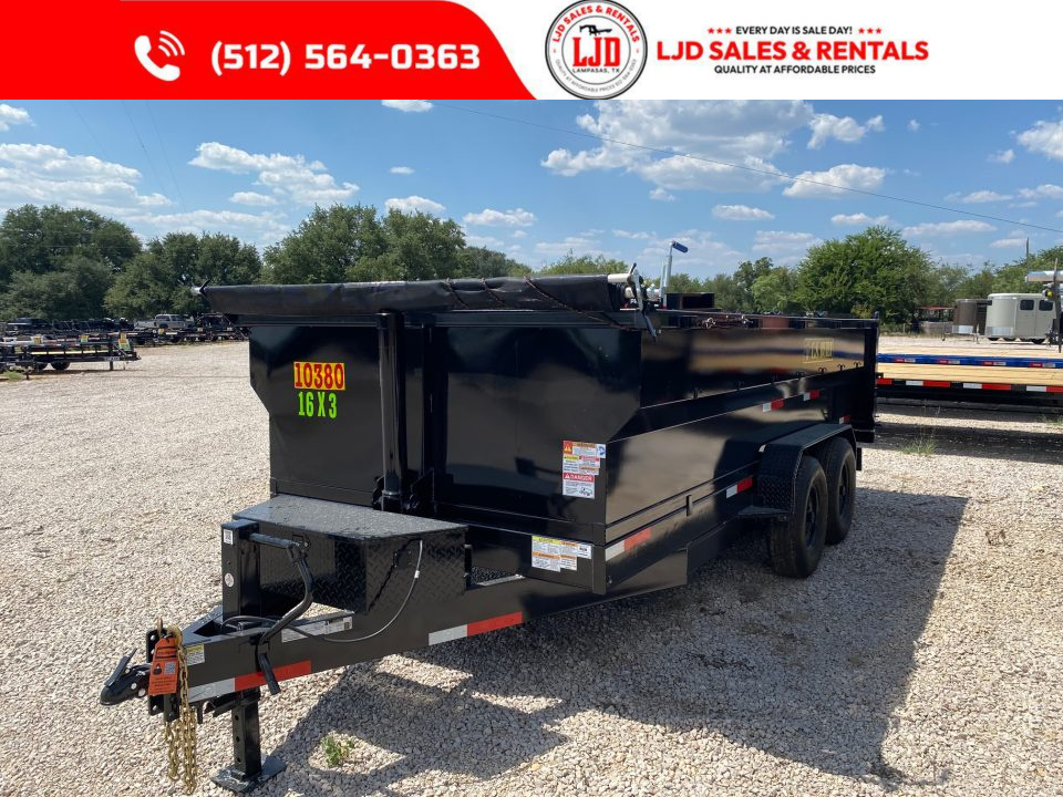 New 2026 US Built - 16'x3' - Tarp - 16K GVWR - Spreader Gate - Dump Trailer