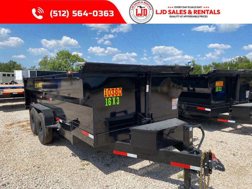 New 2026 US Built - 16'x3' - Tarp - 16K GVWR - Spreader Gate - Dump Trailer