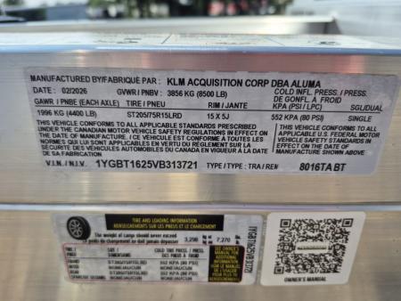 New 2027 Aluma 80x16 Utility, 8500 lb GVWR, Tailgate Ramp, 8016TA-BT