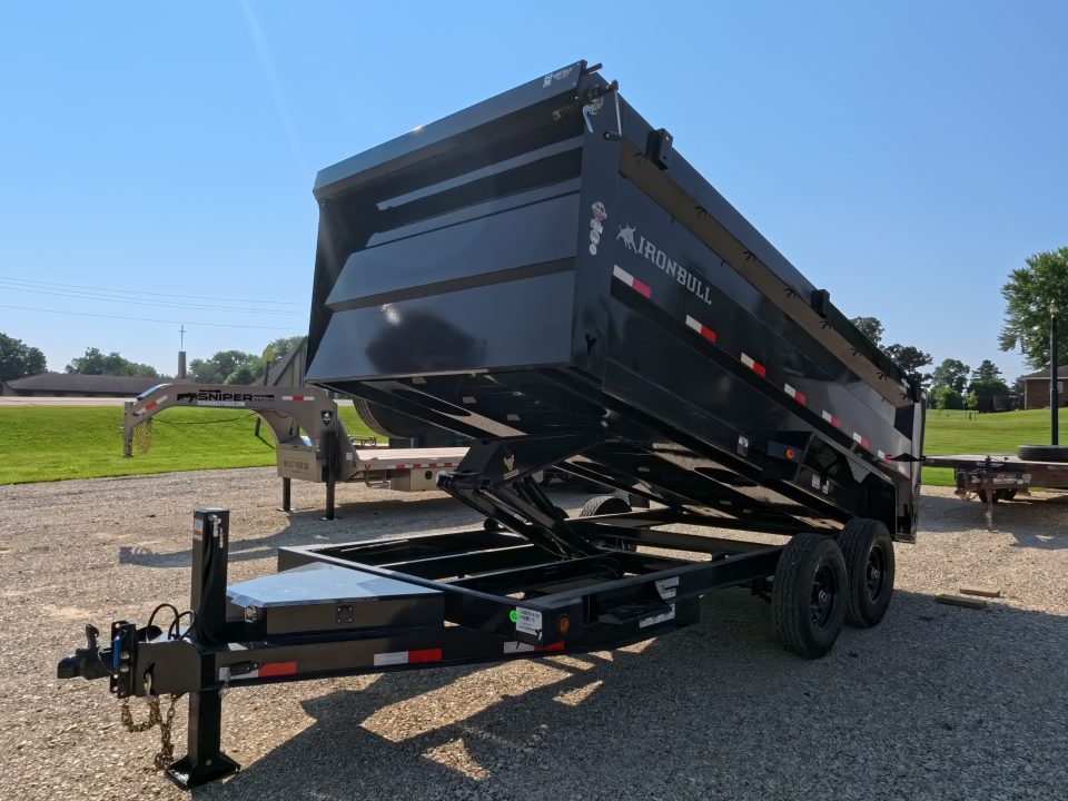 New 2027 Iron Bull 83 x 16 DTB Dump Trailer with 7K Axles, 48" Sides and Hydraulic Jack