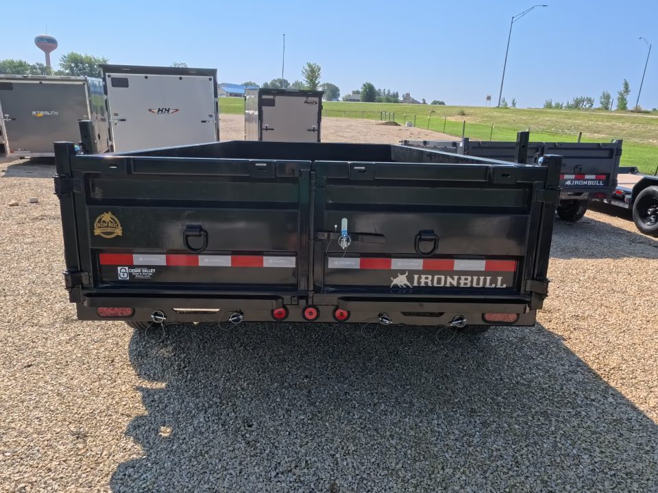 New 2027 Iron Bull 83 x 14 DWB Legendary Reserve Dump Trailer with 14K GVWR, Hydraulic Jack, Dock Legs, Solar Charger, Spare Tire and More!