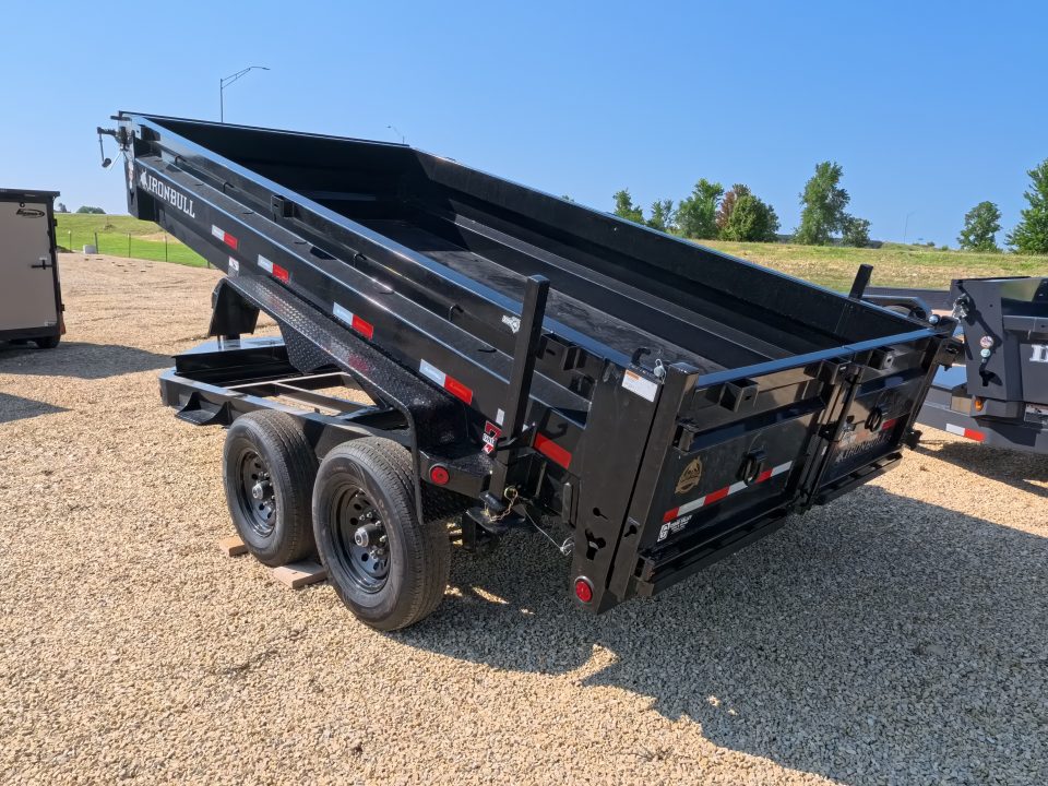 New 2027 Iron Bull 83 x 14 DWB Legendary Reserve Dump Trailer with 14K GVWR, Hydraulic Jack, Dock Legs, Solar Charger, Spare Tire and More!