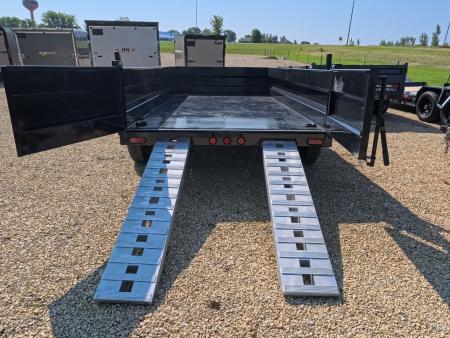 New 2027 Iron Bull 83 x 14 DWB Legendary Reserve Dump Trailer with 14K GVWR, Hydraulic Jack, Dock Legs, Solar Charger, Spare Tire and More!
