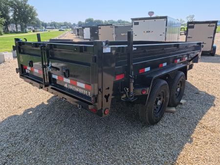 New 2027 Iron Bull 83 x 14 DWB Legendary Reserve Dump Trailer with 14K GVWR, Hydraulic Jack, Dock Legs, Solar Charger, Spare Tire and More!