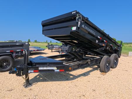 New 2027 Iron Bull 83 x 14 DWB Legendary Reserve Dump Trailer with 14K GVWR, Hydraulic Jack, Dock Legs, Solar Charger, Spare Tire and More!
