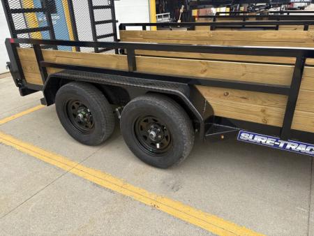New 2026 Sure-Trac 7 x 14 Tube Top Three Board Trailer 7K Tandem Utility Trailer