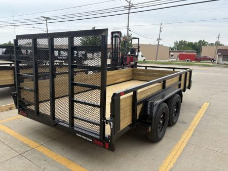 New 2026 Sure-Trac 7 x 14 Tube Top Three Board Trailer 7K Tandem Utility Trailer