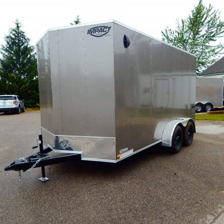 New 2027 Impact Trailers 7 X 14 Quake Flat Top V-Nose 7K Cargo / Enclosed Trailer