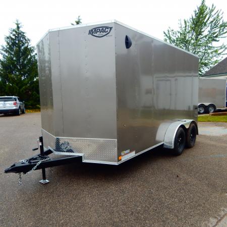 New 2027 Impact Trailers 7 X 14 Quake Flat Top V-Nose 7K Cargo / Enclosed Trailer