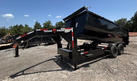 New 2026 Texas Pride Trailers Gooseneck 7x16x4 Tandem Axle Dump Trailer - DUAL JACKS + UPGRADES!