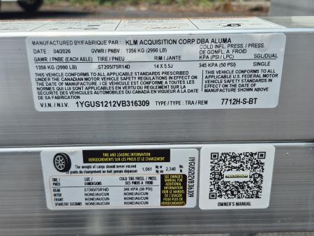 New 2027 Aluma 77x12 Utility , Bi-Fold Tailgate 7712H