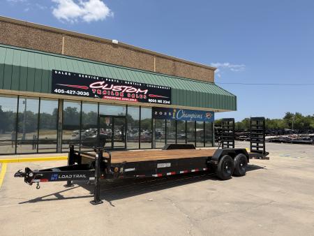 Used #313746 USED 2024 LOAD TRAIL CH 24 X 83 TANDEM AXLE 14K EQUIPMENT HAULER W/ FOLD UP RAMPS & 14 PLY TIRES