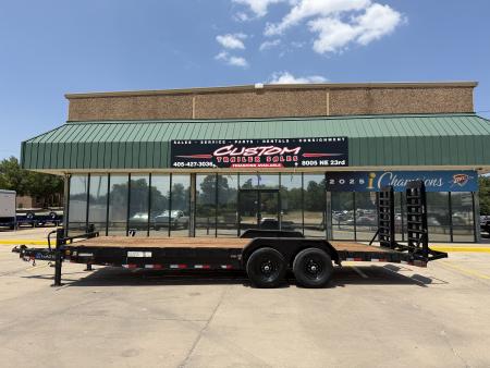 Used #313746 USED 2024 LOAD TRAIL CH 24 X 83 TANDEM AXLE 14K EQUIPMENT HAULER W/ FOLD UP RAMPS & 14 PLY TIRES