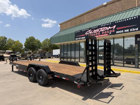 Used #313746 USED 2024 LOAD TRAIL CH 24 X 83 TANDEM AXLE 14K EQUIPMENT HAULER W/ FOLD UP RAMPS & 14 PLY TIRES