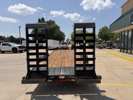Used #313746 USED 2024 LOAD TRAIL CH 24 X 83 TANDEM AXLE 14K EQUIPMENT HAULER W/ FOLD UP RAMPS & 14 PLY TIRES