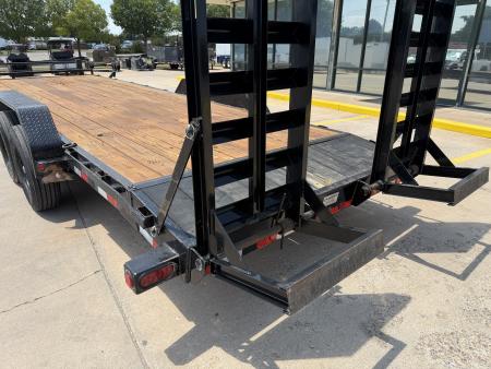 Used #313746 USED 2024 LOAD TRAIL CH 24 X 83 TANDEM AXLE 14K EQUIPMENT HAULER W/ FOLD UP RAMPS & 14 PLY TIRES