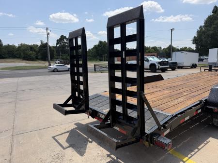 Used #313746 USED 2024 LOAD TRAIL CH 24 X 83 TANDEM AXLE 14K EQUIPMENT HAULER W/ FOLD UP RAMPS & 14 PLY TIRES