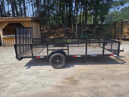 Used USED 2025 TRIPLE CROWN 6X14 SINGLE AXLE UTILITY TRAILER WITH MESH WALLS ($208 DOWN ON RTO)