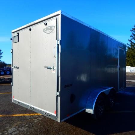 New 2027 Impact Trailers 7 x 16 Quake Flat Top V-Nose 7K Cargo / Enclosed Trailer