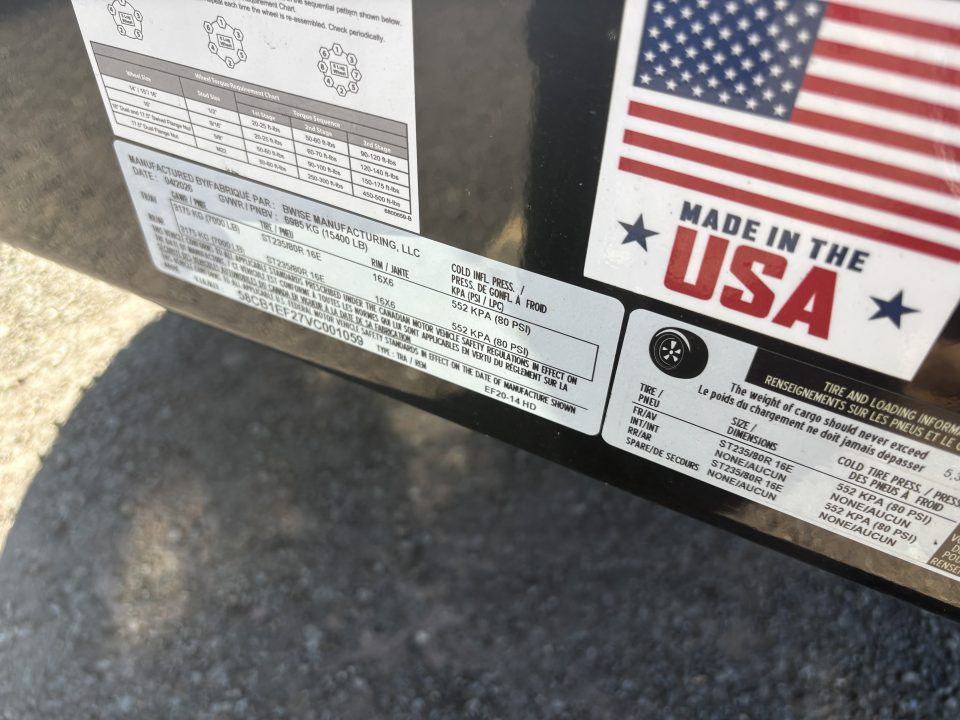 New 2027 BWISE 15.4K 20' Equipment Trailer with 3' Self Cleaning Dovetail