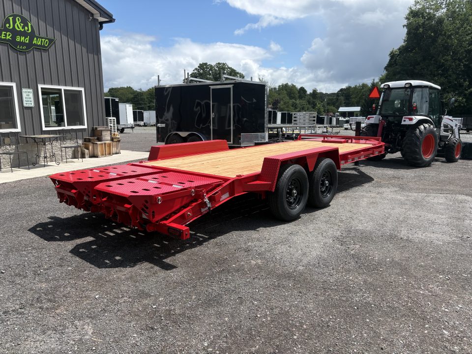 New 2027 BWISE 15.4K 20' Equipment Trailer with 3' Self Cleaning Dovetail