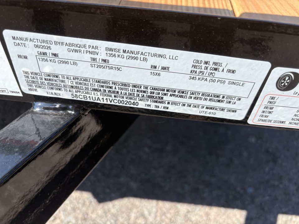 New 2027 BWISE 6x10 Angle Iron Utility Trailer