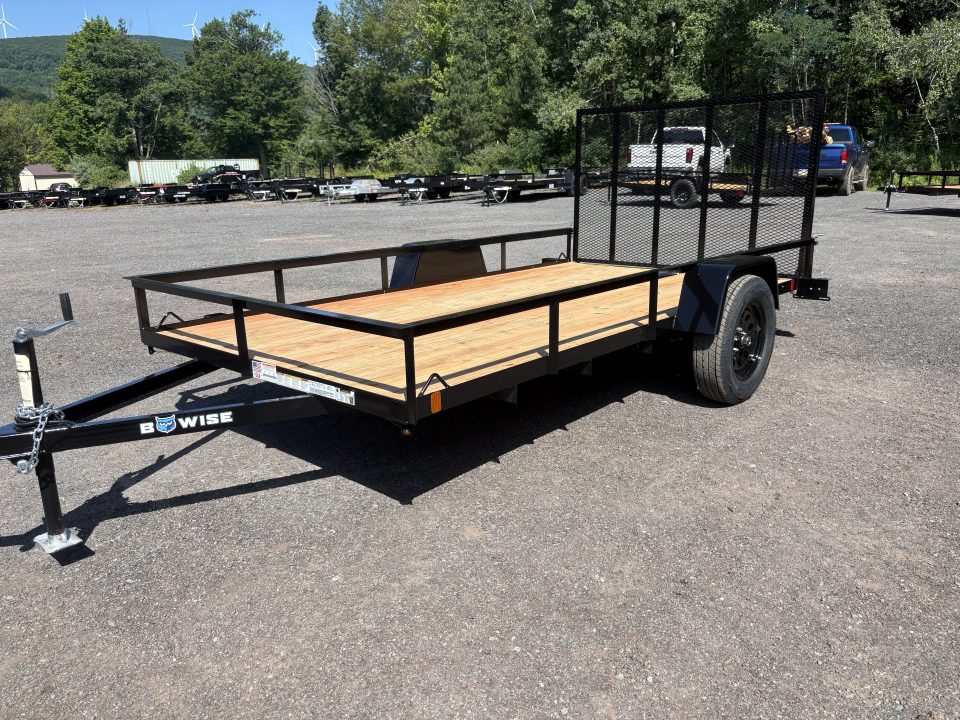 New 2027 BWISE 76x12 Angle Iron Utility Trailer