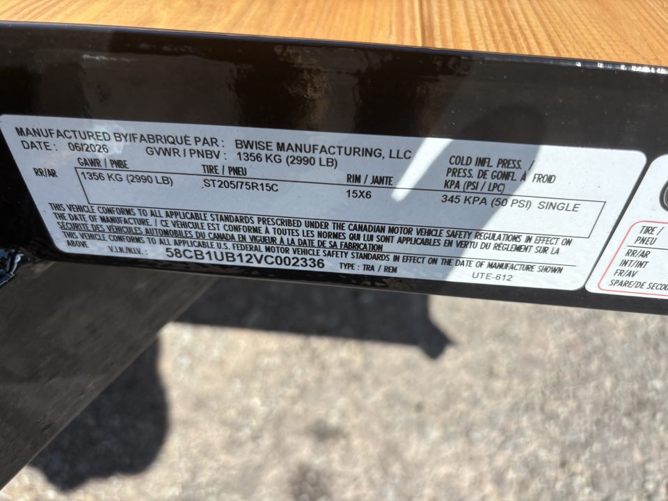 New 2027 BWISE 76x12 Angle Iron Utility Trailer
