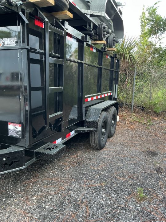 New 2026 Panther Cargo 7x14 Tandem Axle Dump Trailer – 7K GVWR | 4' Steel Sides | Black Dump Trailer