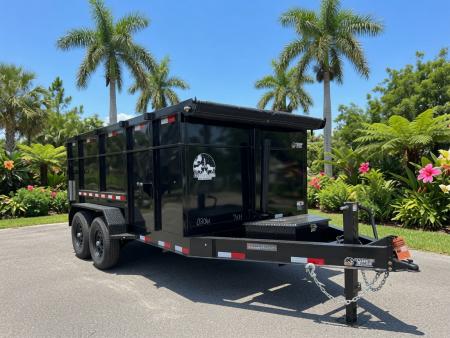 New 2026 Panther Cargo 7x14 Tandem Axle Dump Trailer – 7K GVWR | 4' Steel Sides | Black Dump Trailer