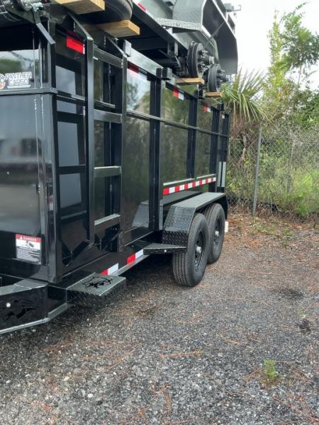 New 2026 Panther Cargo 7x14 Tandem Axle Dump Trailer – 7K GVWR | 4' Steel Sides | Black Dump Trailer