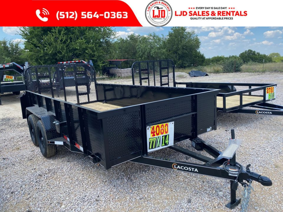 New 2026 Lacosta - Spring Gate - 77  x 14' - 2' Walls - Utility Trailer