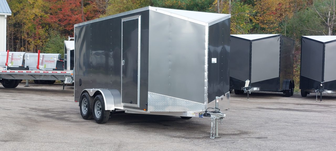 New 7 X 14 LIGHTNING ECO MODEL CARGO ENCLOSED ALL ALUMINUM REAR RAMP DOOR 2026